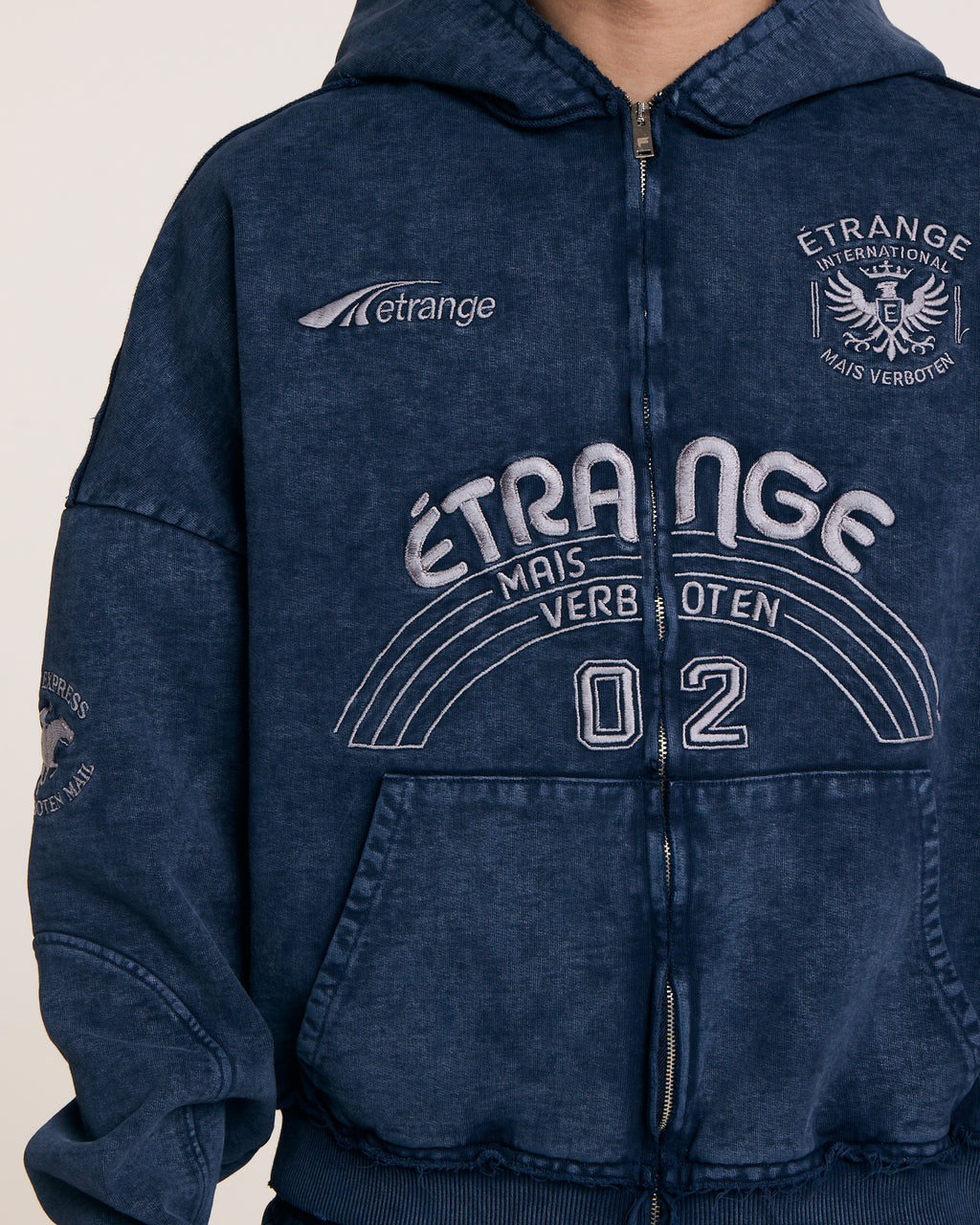 Blue Indigo zip hoodie 001