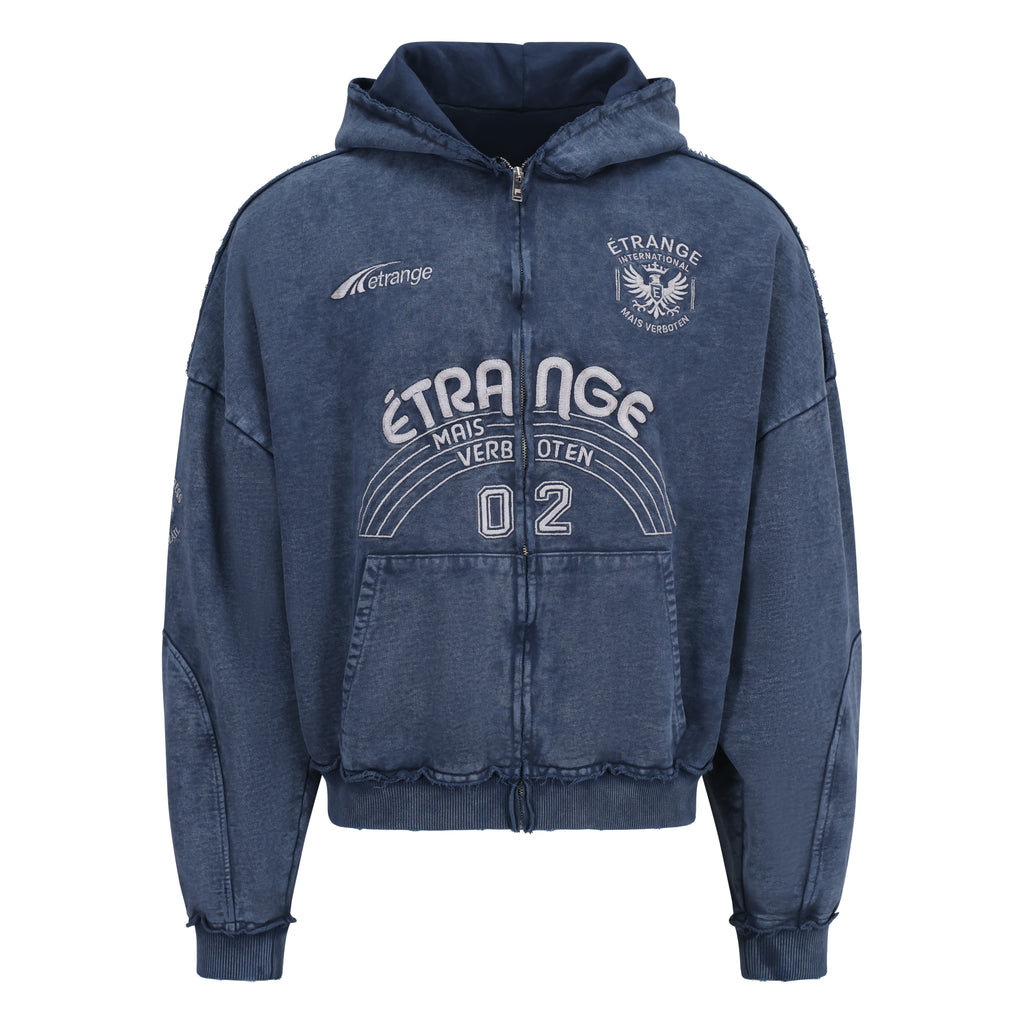 Blue Indigo zip hoodie 001