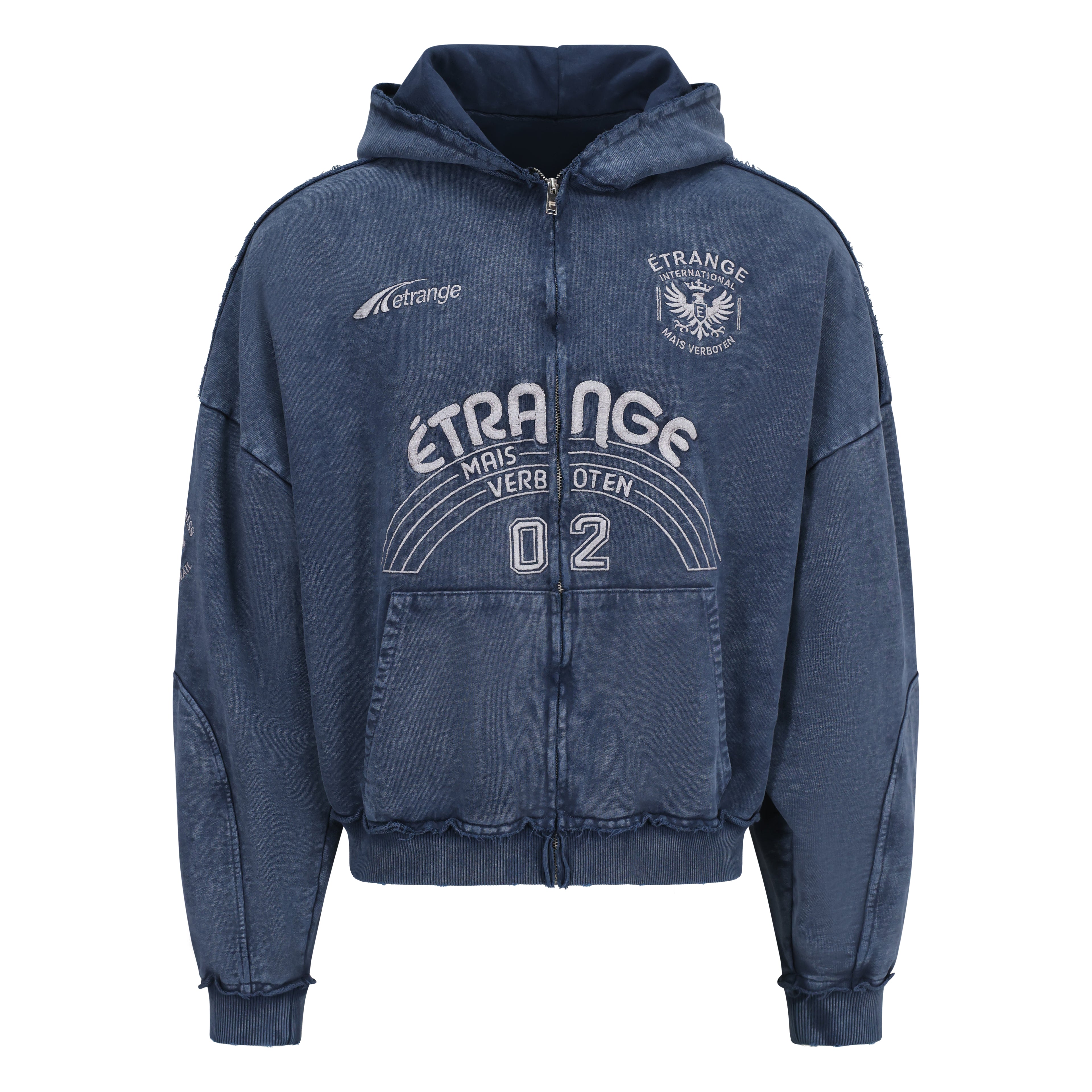 Blue Indigo zip hoodie 001