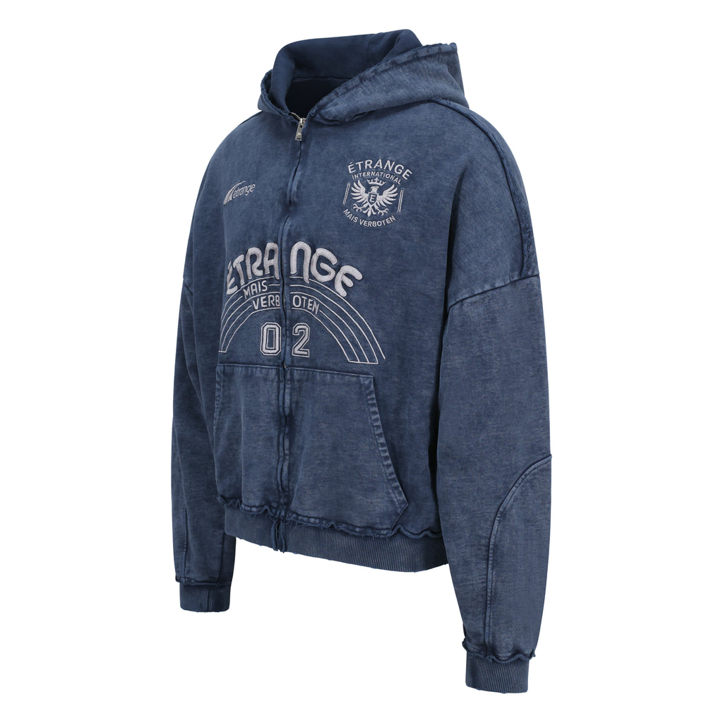 Blue Indigo zip hoodie 001