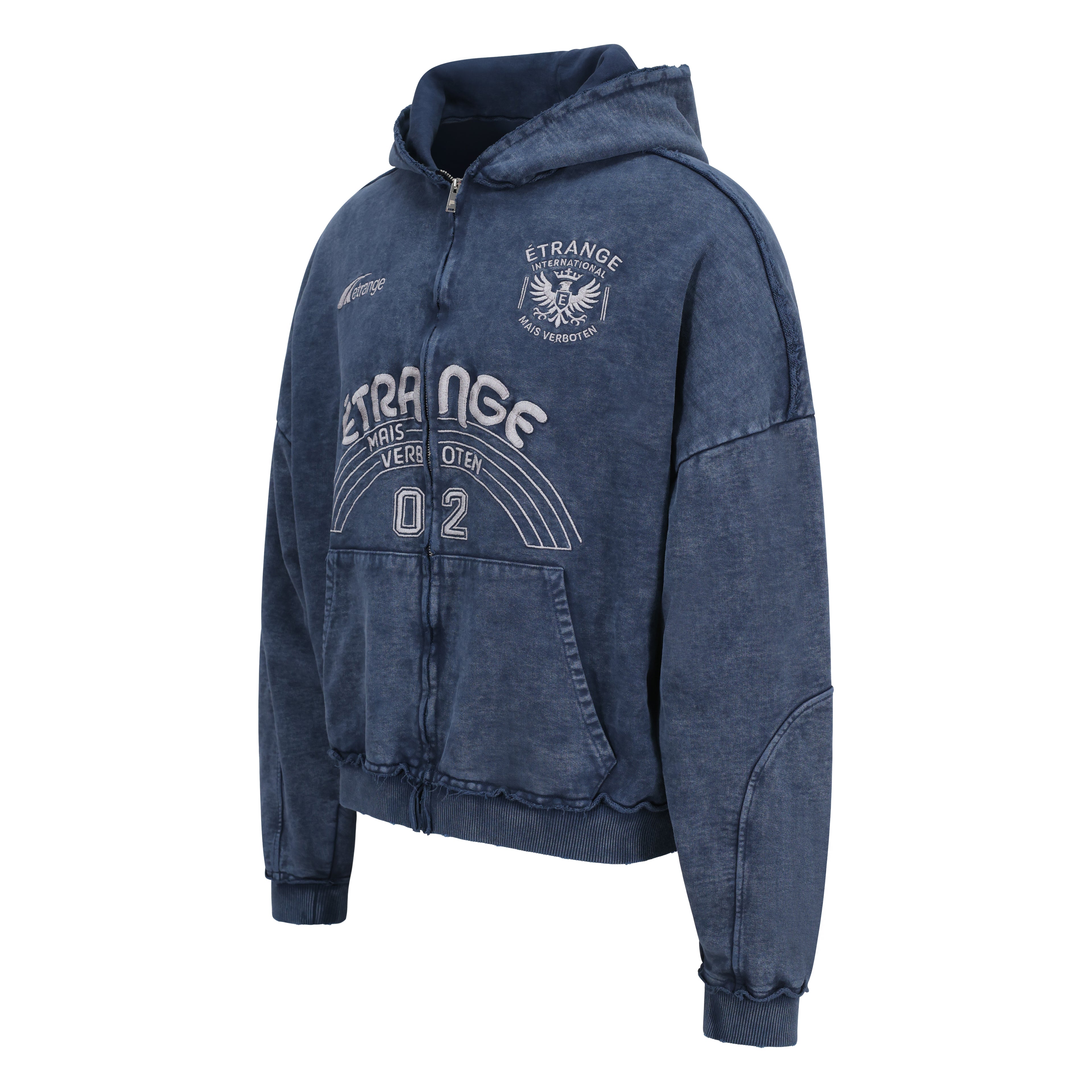 Blue Indigo zip hoodie 001