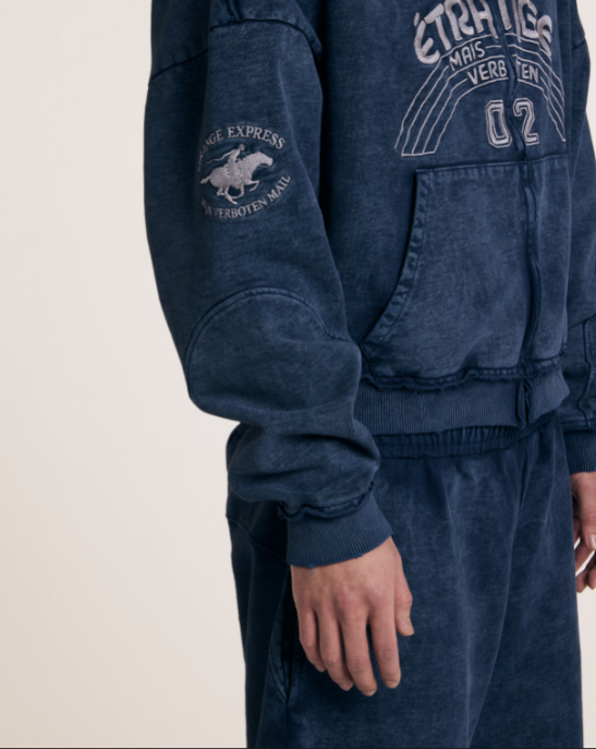 Blue Indigo zip hoodie 001