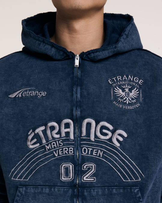 Blue Indigo zip hoodie 001